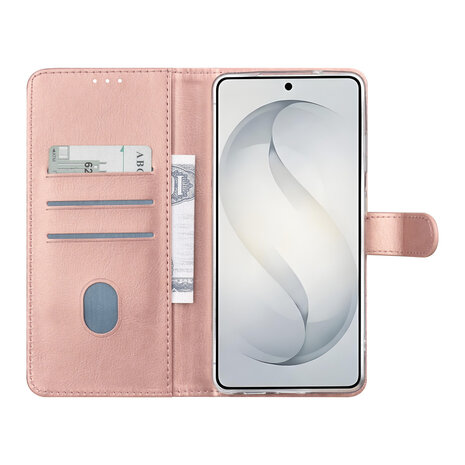 TUNIQ TUNIQ Galaxy S26 Ultra Book-Case hul - Kartenhalter für 3 Karten - Magnetverschluss - Aufhänger - Rose Gold TUNIQ TUNIQ Galaxy S26 Ultra Book-Case hul - Kartenhalter für 3 Karten - Magnetverschluss - Aufhänger - Rose Gold