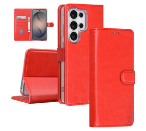 TUNIQ TUNIQ Galaxy S26 Ultra Book Case hoesje - Pasjeshouder voor 3 pasjes - Magneetsluiting - Hanger - Rood