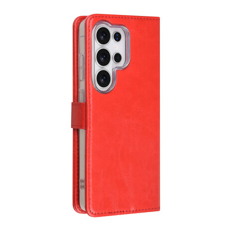 TUNIQ TUNIQ Galaxy S26 Ultra Book type case - Card holder for 3 cards - Magnetic closure - Hanger - Red