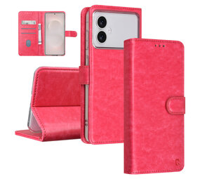 TUNIQ TUNIQ Galaxy S26 Edge Book type case - Card holder for 3 cards - Magnetic closure - Hanger - Hot Pink