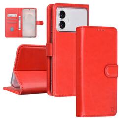 TUNIQ Galaxy S26 Edge Book Case hoesje - Pasjeshouder voor 3 pasjes - Magneetsluiting - Hanger - Rood