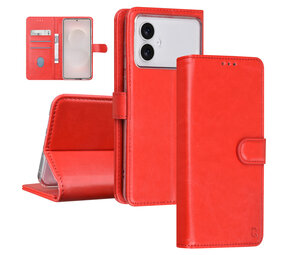 TUNIQ TUNIQ Galaxy S26 Edge Book-Case hul - Kartenhalter für 3 Karten - Magnetverschluss - Aufhänger - Rot