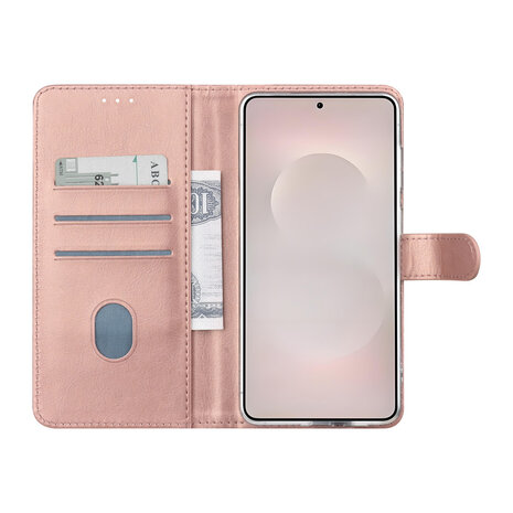 TUNIQ TUNIQ Galaxy S26 Edge Book Case hoesje - Pasjeshouder voor 3 pasjes - Magneetsluiting - Hanger - Rose Gold TUNIQ TUNIQ Galaxy S26 Edge Book Case hoesje - Pasjeshouder voor 3 pasjes - Magneetsluiting - Hanger - Rose Gold