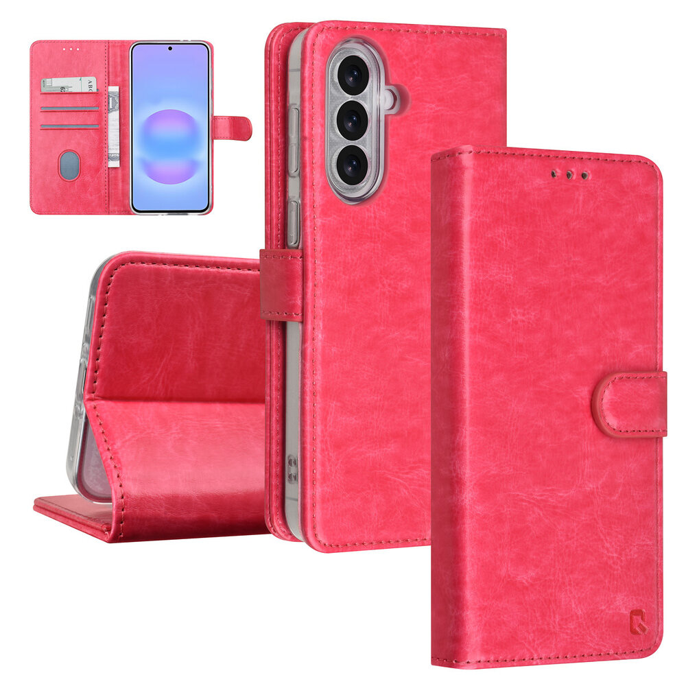 TUNIQ TUNIQ Galaxy A37 Book-Case hul - Kartenhalter für 3 Karten - Magnetverschluss - Aufhänger - Rosa TUNIQ TUNIQ Galaxy A37 Book-Case hul - Kartenhalter für 3 Karten - Magnetverschluss - Aufhänger - Rosa