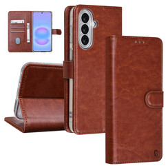 TUNIQ Galaxy A37 Book Case hoesje - Pasjeshouder voor 3 pasjes - Magneetsluiting - Hanger - Bruin