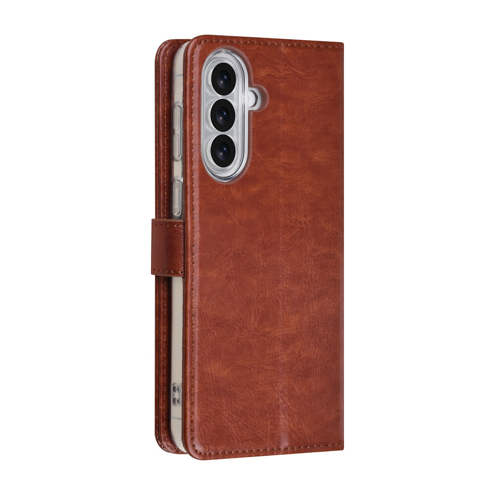 TUNIQ TUNIQ Galaxy A37 Book Case hoesje - Pasjeshouder voor 3 pasjes - Magneetsluiting - Hanger - Bruin