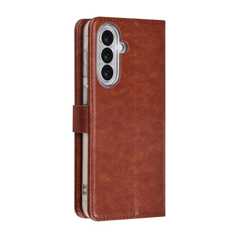 TUNIQ TUNIQ Galaxy A37 Book-Case hul - Kartenhalter für 3 Karten - Magnetverschluss - Aufhänger - Braun TUNIQ TUNIQ Galaxy A37 Book-Case hul - Kartenhalter für 3 Karten - Magnetverschluss - Aufhänger - Braun