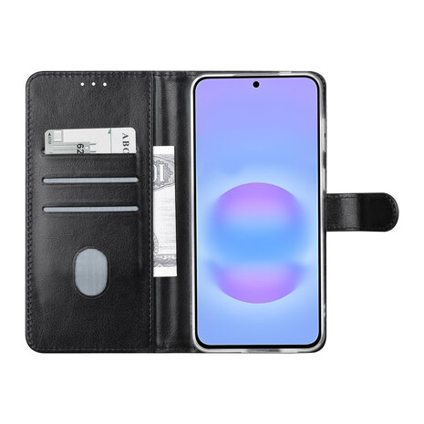 TUNIQ TUNIQ Galaxy A57 Book-Case hul - Kartenhalter für 3 Karten - Magnetverschluss - Aufhänger - Schwarz