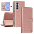 TUNIQ Galaxy A57 Book-Case hul - Kartenhalter für 3 Karten - Magnetverschluss - Aufhänger - Rose Gold
