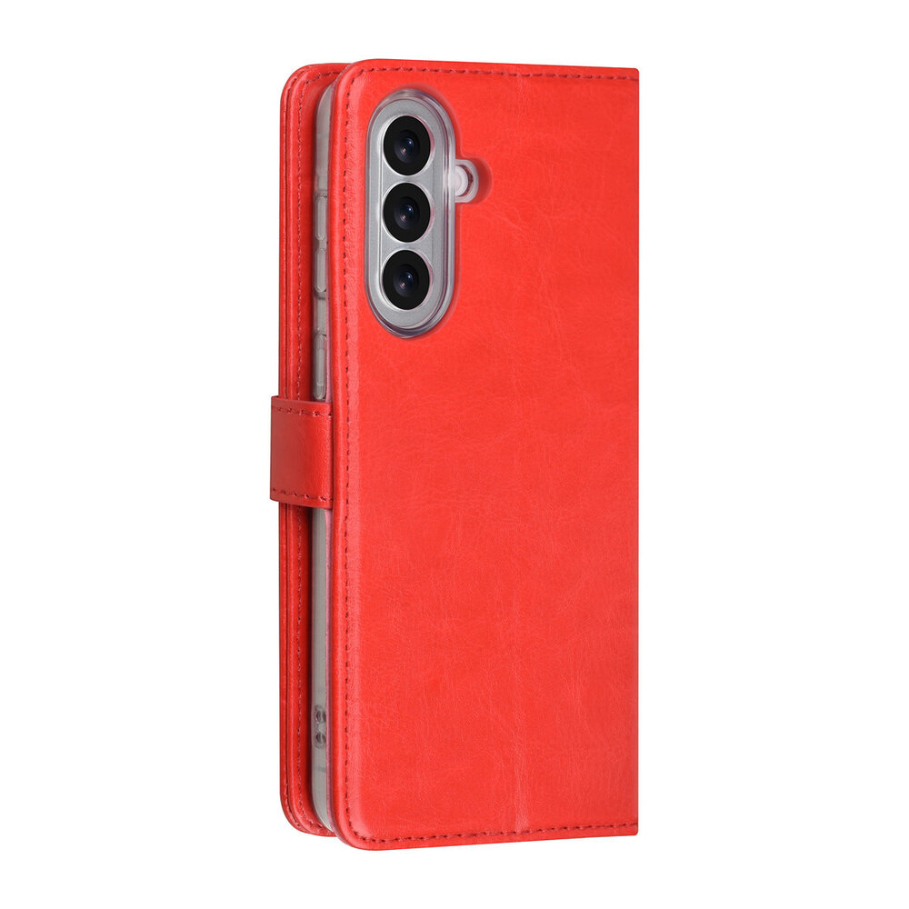 TUNIQ TUNIQ Galaxy A57 Book-Case hul - Kartenhalter für 3 Karten - Magnetverschluss - Aufhänger - Rot TUNIQ TUNIQ Galaxy A57 Book-Case hul - Kartenhalter für 3 Karten - Magnetverschluss - Aufhänger - Rot
