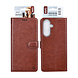 TUNIQ TUNIQ Galaxy A57 Book type case - Card holder for 3 cards - Magnetic closure - Hanger - Brown