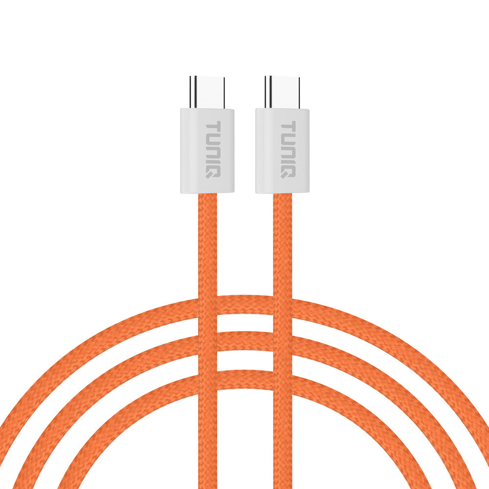 TUNIQ TUNIQ 60W USB-C to USB-C Cable 100cm - Fast charging cable - Orange TUNIQ TUNIQ 60W USB-C to USB-C Cable 100cm - Fast charging cable - Orange
