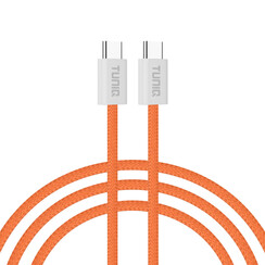 TUNIQ 60W USB-C naar USB-C Kabel 100cm - Snelle oplaadkabel - Oranje