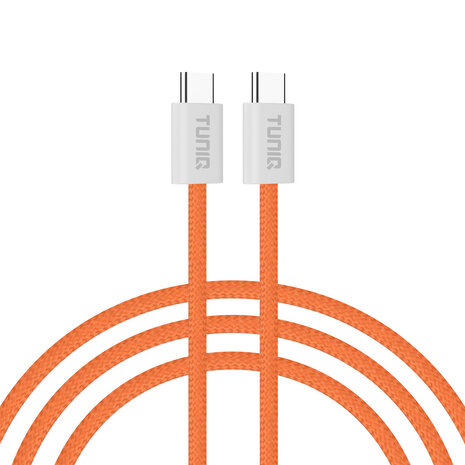 TUNIQ TUNIQ 60W USB-C naar USB-C Kabel 100cm - Snelle oplaadkabel - Oranje TUNIQ TUNIQ 60W USB-C naar USB-C Kabel 100cm - Snelle oplaadkabel - Oranje