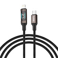 TUNIQ TUNIQ 27W USB-C to Lightning Cable 100cm - Fast charging cable - With Display - Black