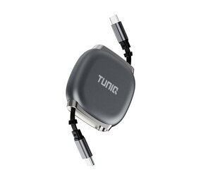 TUNIQ TUNIQ 100W USB-C naar USB-C Kabel 100cm - Snelle oplaadkabel - Oprolbare kabel - Zwart TUNIQ TUNIQ 100W USB-C naar USB-C Kabel 100cm - Snelle oplaadkabel - Oprolbare kabel - Zwart