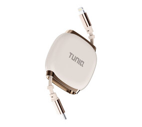 TUNIQ TUNIQ 27W USB-C zu Lightning Kabel 100cm - Schnellladekabel - Einziehbares Kabel - Champagne