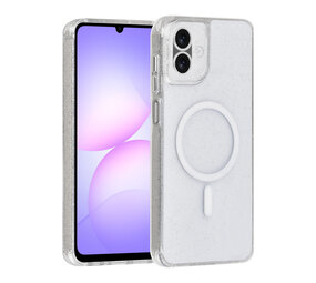 TUNIQ TUNIQ Galaxy A07 Back-Cover hul - Magsafe - Glitzer - Aufhänger - Transparent