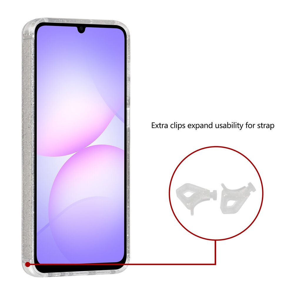 TUNIQ TUNIQ Galaxy A07 Back cover coque - Magsafe - Paillettes - Cintre - Transparent TUNIQ TUNIQ Galaxy A07 Back cover coque - Magsafe - Paillettes - Cintre - Transparent