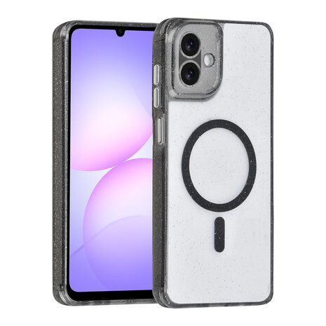 TUNIQ TUNIQ Galaxy A07 Back cover coque - Magsafe - Paillettes - Cintre - Noir TUNIQ TUNIQ Galaxy A07 Back cover coque - Magsafe - Paillettes - Cintre - Noir