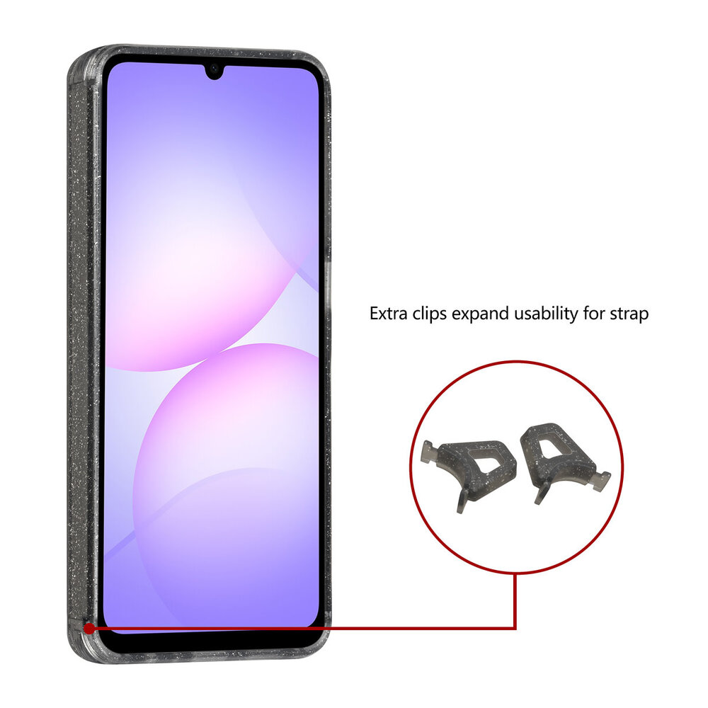 TUNIQ TUNIQ Galaxy A07 Back cover coque - Magsafe - Paillettes - Cintre - Noir TUNIQ TUNIQ Galaxy A07 Back cover coque - Magsafe - Paillettes - Cintre - Noir