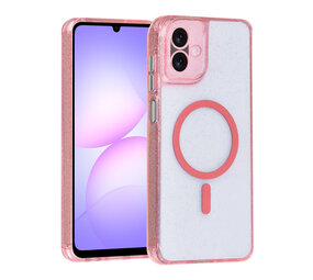 TUNIQ TUNIQ Galaxy A07 Back-Cover hul - Magsafe - Glitzer - Aufhänger - Rosa