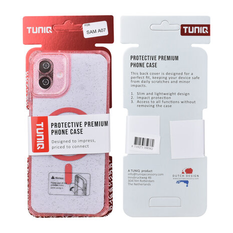 TUNIQ TUNIQ Galaxy A07 Back-Cover hul - Magsafe - Glitzer - Aufhänger - Rosa TUNIQ TUNIQ Galaxy A07 Back-Cover hul - Magsafe - Glitzer - Aufhänger - Rosa