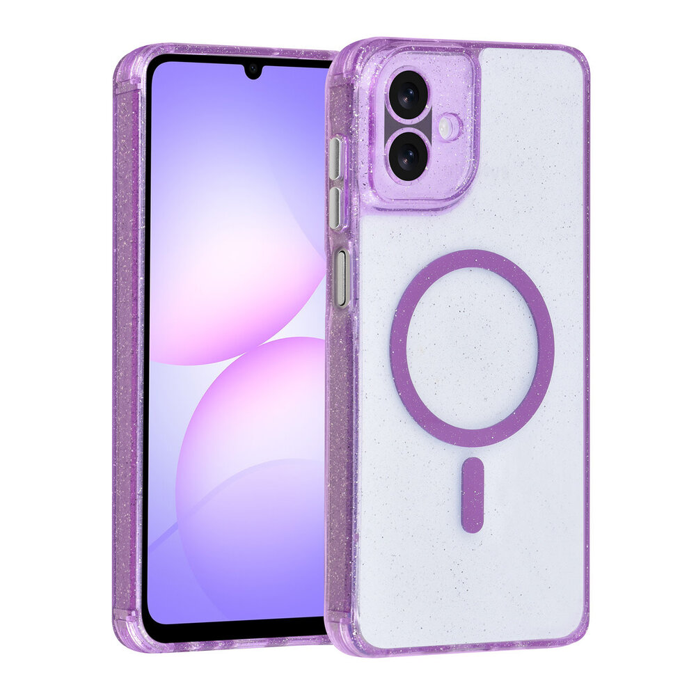 TUNIQ TUNIQ Galaxy A07 Back cover coque - Magsafe - Paillettes - Cintre - Violet
