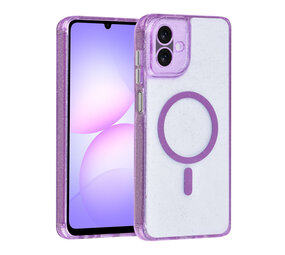 TUNIQ TUNIQ Galaxy A07 Backcover hoesje - Magsafe - Glitter - Hanger - Paars