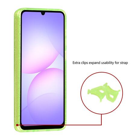 TUNIQ TUNIQ Galaxy A07 Back cover case - Magsafe - Glitter - Hanger - Green