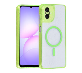 TUNIQ TUNIQ Galaxy A07 Back cover case - Magsafe - Glitter - Hanger - Green