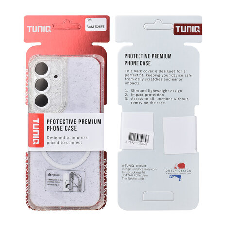 TUNIQ TUNIQ Galaxy S25 FE Back cover coque - Magsafe - Paillettes - Cintre - Transparent