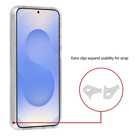 TUNIQ TUNIQ Galaxy S25 FE Back cover coque - Magsafe - Paillettes - Cintre - Transparent