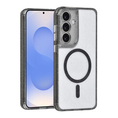 TUNIQ Galaxy S25 FE Back-Cover hul - Magsafe - Glitzer - Aufhänger - Schwarz
