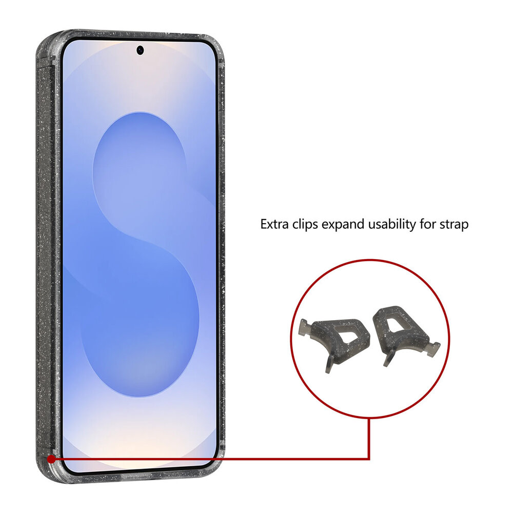 TUNIQ TUNIQ Galaxy S25 FE Back cover case - Magsafe - Glitter - Hanger - Black