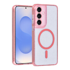 TUNIQ Galaxy S25 FE Back-Cover hul - Magsafe - Glitzer - Aufhänger - Rosa