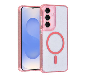 TUNIQ TUNIQ Galaxy S25 FE Back-Cover hul - Magsafe - Glitzer - Aufhänger - Rosa