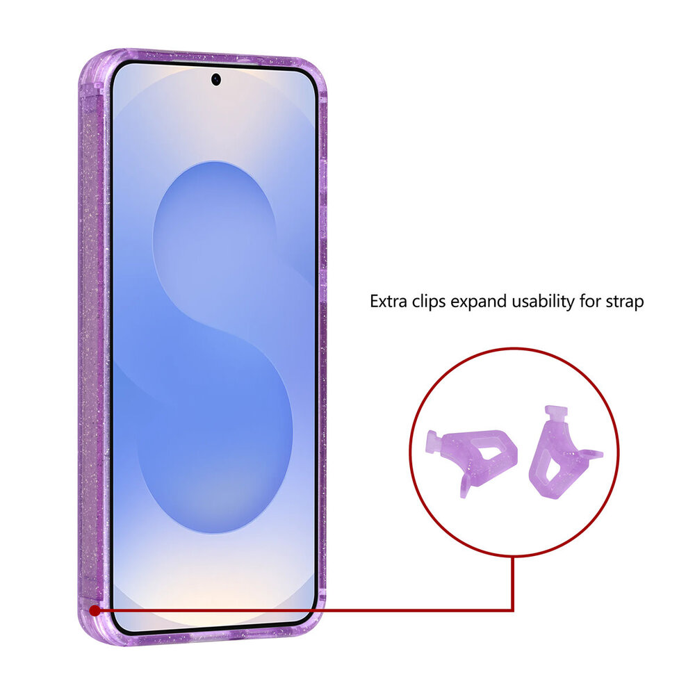 TUNIQ TUNIQ Galaxy S25 FE Back cover case - Magsafe - Glitter - Hanger - Purple