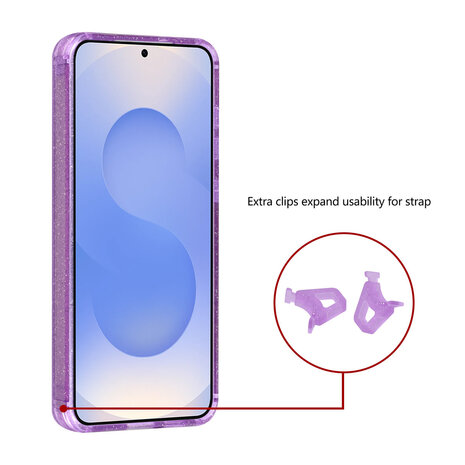 TUNIQ TUNIQ Galaxy S25 FE Back cover coque - Magsafe - Paillettes - Cintre - Violet