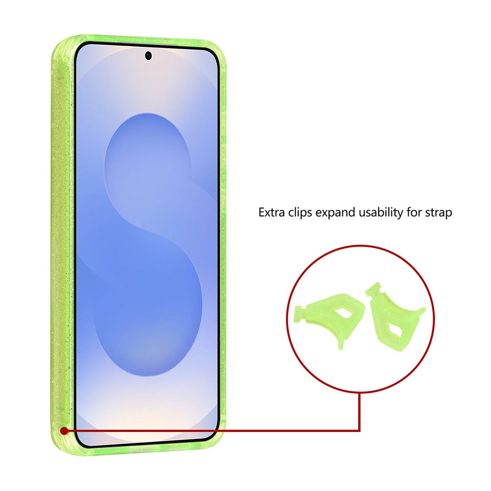 TUNIQ TUNIQ Galaxy S25 FE Back cover coque - Magsafe - Paillettes - Cintre - Vert