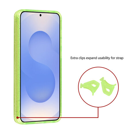 TUNIQ TUNIQ Galaxy S25 FE Backcover hoesje - Magsafe - Glitter - Hanger - Groen