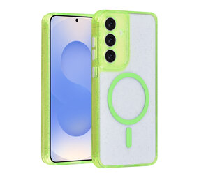 TUNIQ TUNIQ Galaxy S25 FE Back cover coque - Magsafe - Paillettes - Cintre - Vert