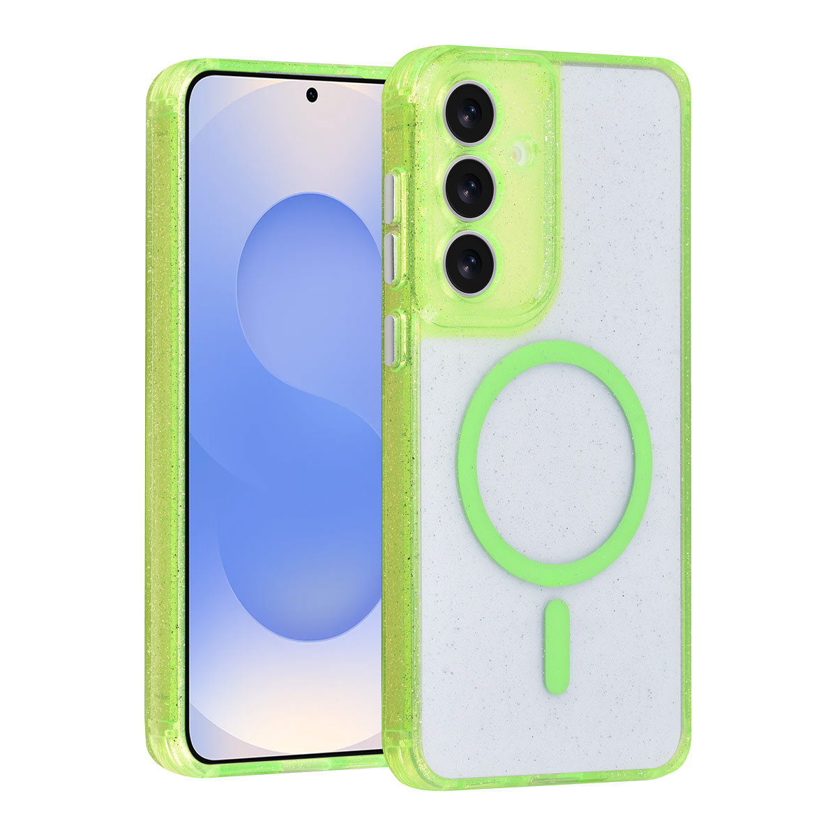 TUNIQ TUNIQ Galaxy S25 FE Backcover hoesje - Magsafe - Glitter - Hanger - Groen