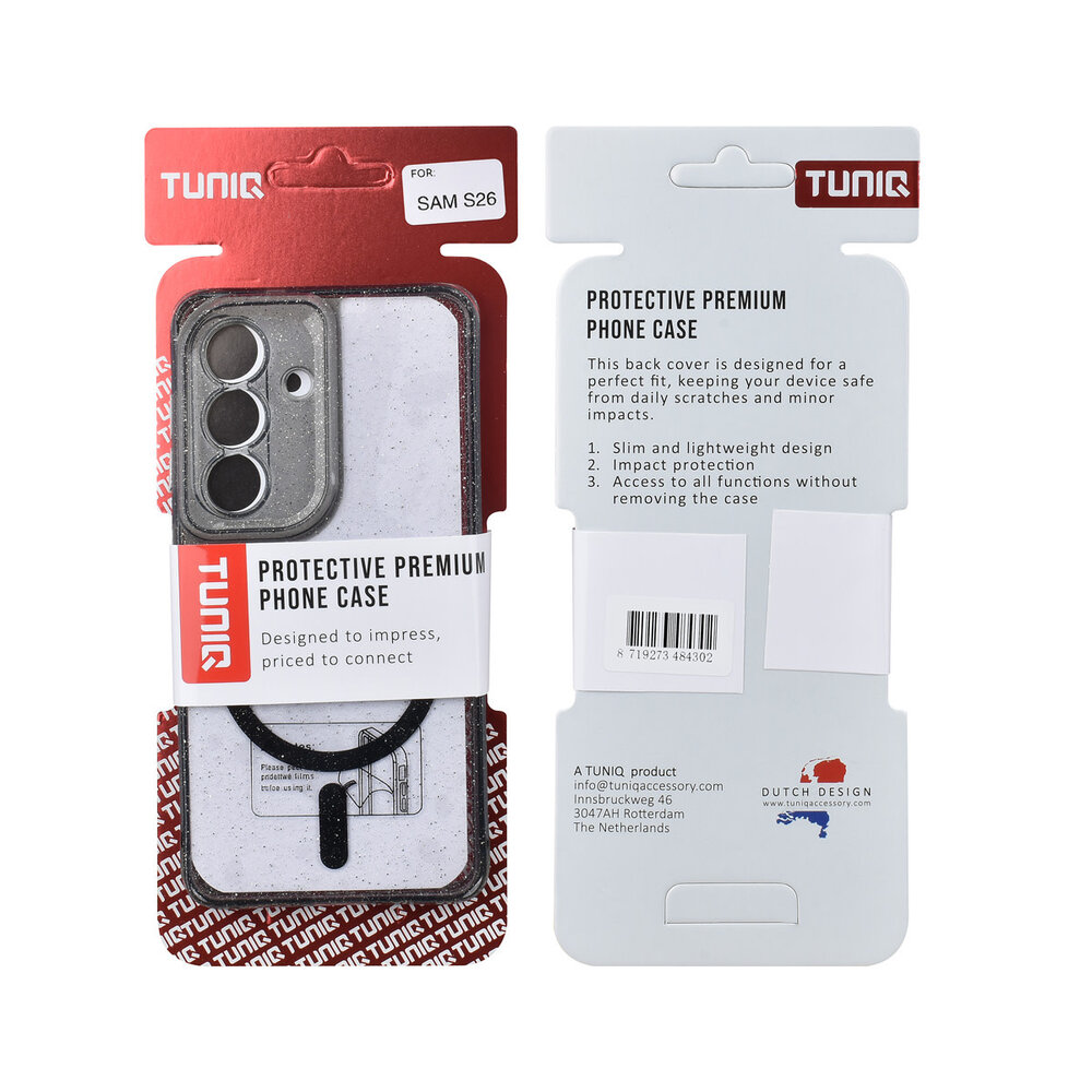 TUNIQ TUNIQ Galaxy S26 Back cover case - Magsafe - Glitter - Hanger - Black