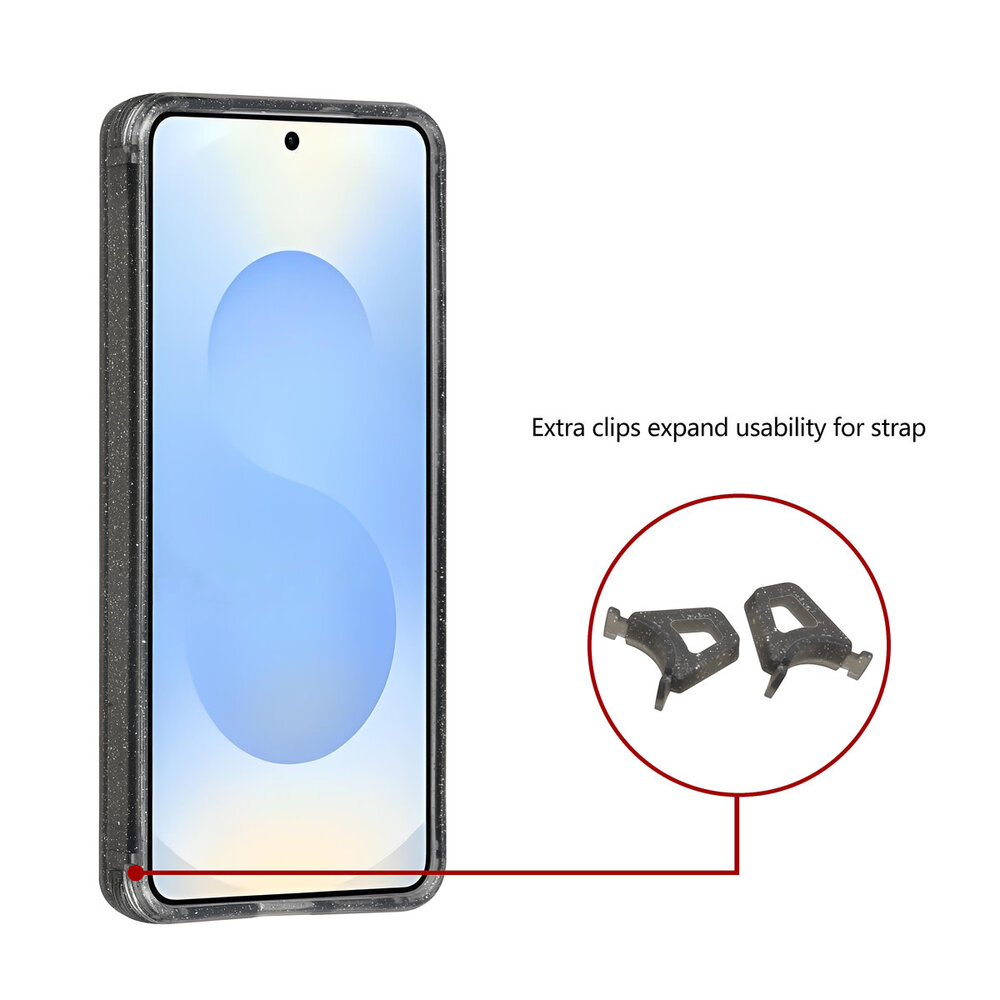 TUNIQ TUNIQ Galaxy S26 Back-Cover hul - Magsafe - Glitzer - Aufhänger - Schwarz