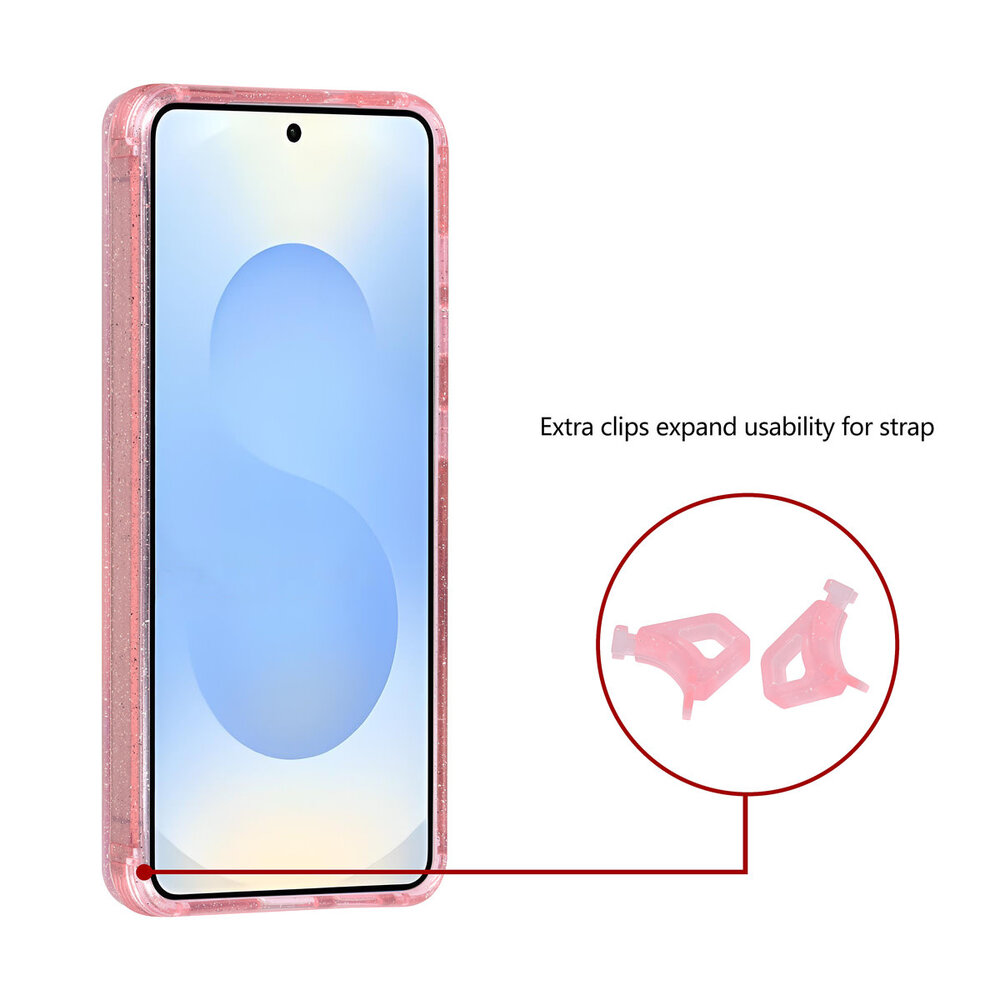 TUNIQ TUNIQ Galaxy S26 Back cover coque - Magsafe - Paillettes - Cintre - Rose