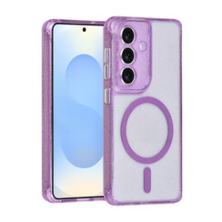 TUNIQ Galaxy S26 Back-Cover hul - Magsafe - Glitzer - Aufhänger - Lila