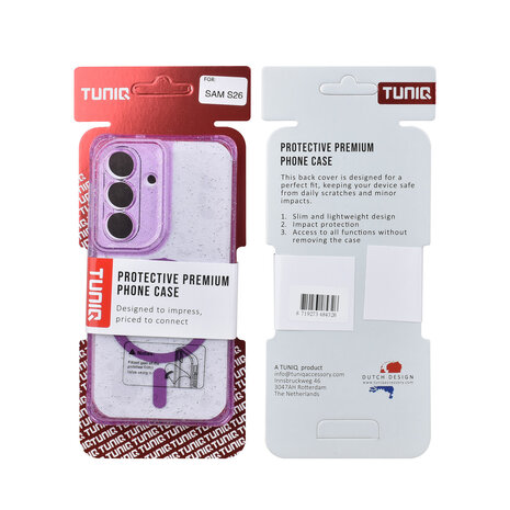 TUNIQ TUNIQ Galaxy S26 Back-Cover hul - Magsafe - Glitzer - Aufhänger - Lila