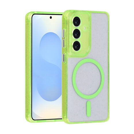 TUNIQ TUNIQ Galaxy S26 Back cover case - Magsafe - Glitter - Hanger - Green TUNIQ TUNIQ Galaxy S26 Back cover case - Magsafe - Glitter - Hanger - Green