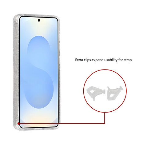 TUNIQ TUNIQ Galaxy S26 Plus Back cover coque - Magsafe - Paillettes - Cintre - Transparent